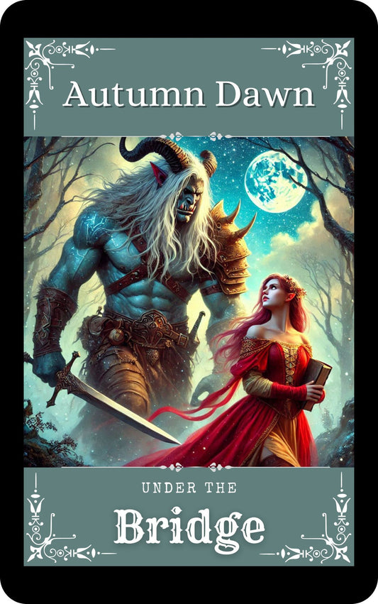 Cover of “Under the Bridge” by Autumn Dawn, featuring a troll, pixie and forest. Paranormal romance novella.