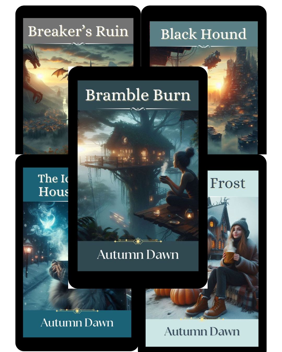 Digital book bundle featuring five paranormal romance novels in the Convergance Series. Fae magic, shifters, and clean romance.